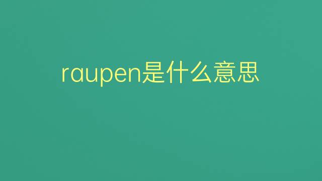 raupen是什么意思 raupen的翻译、读音、例句、中文解释