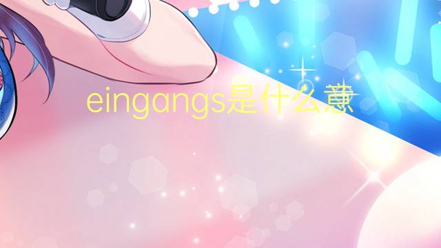 eingangs是什么意思 eingangs的翻译、读音、例句、中文解释