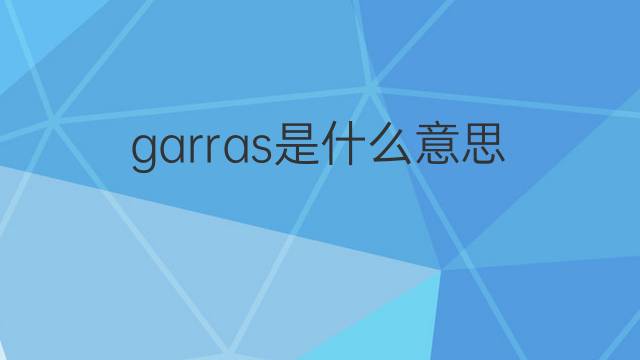 garras是什么意思 garras的翻译、读音、例句、中文解释