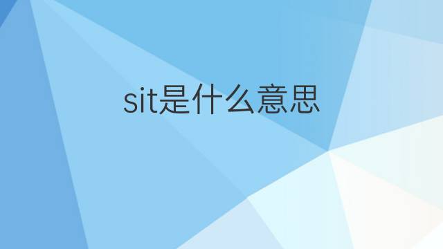 sit是什么意思 sit的翻译、读音、例句、中文解释