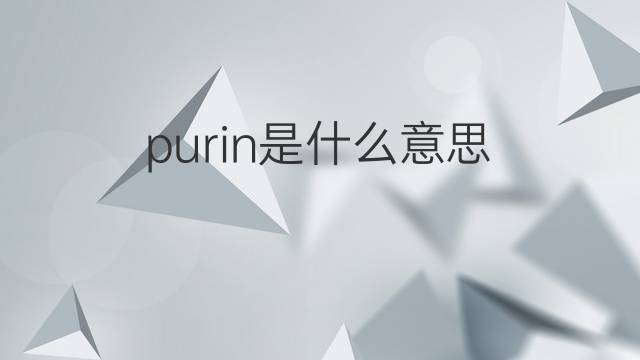 purin是什么意思 purin的翻译、读音、例句、中文解释