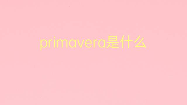 primavera是什么意思 primavera的翻译、读音、例句、中文解释