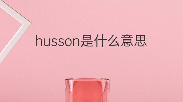 husson是什么意思 英文名husson的翻译、发音、来源