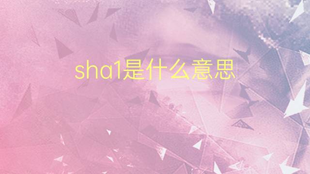 sha1是什么意思 sha1的翻译、读音、例句、中文解释