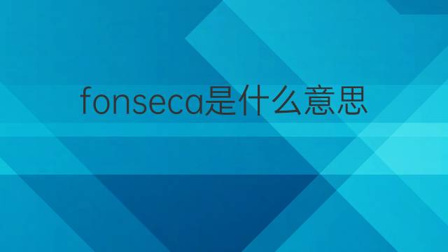 fonseca是什么意思 fonseca的翻译、读音、例句、中文解释