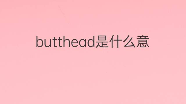 butthead是什么意思 butthead的翻译、读音、例句、中文解释