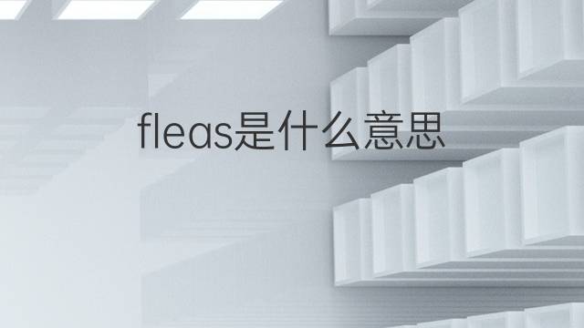 fleas是什么意思 fleas的翻译、读音、例句、中文解释