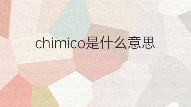 chimico是什么意思 chimico的翻译、读音、例句、中文解释