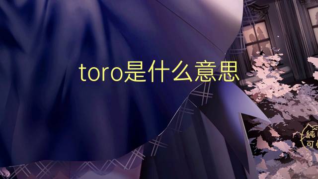 toro是什么意思 toro的翻译、读音、例句、中文解释