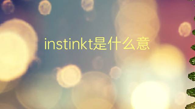 instinkt是什么意思 instinkt的翻译、读音、例句、中文解释