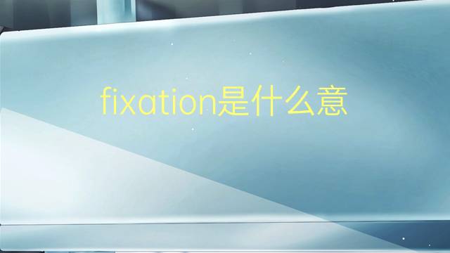 fixation是什么意思 fixation的翻译、读音、例句、中文解释