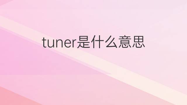 tuner是什么意思 tuner的翻译、读音、例句、中文解释