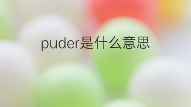 puder是什么意思 puder的翻译、读音、例句、中文解释