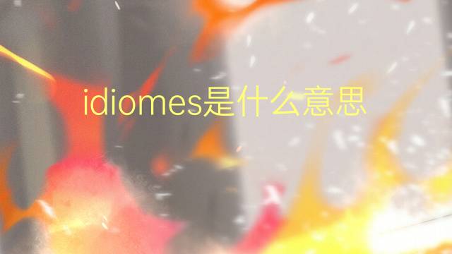 idiomes是什么意思 idiomes的翻译、读音、例句、中文解释