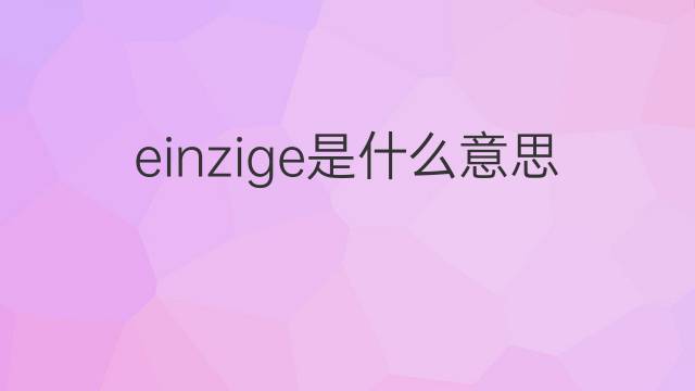 einzige是什么意思 einzige的翻译、读音、例句、中文解释