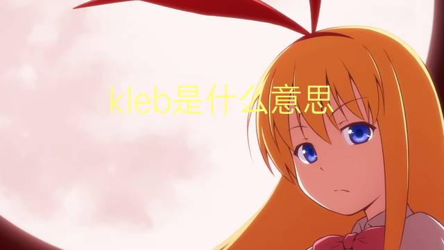 kleb是什么意思 kleb的翻译、读音、例句、中文解释