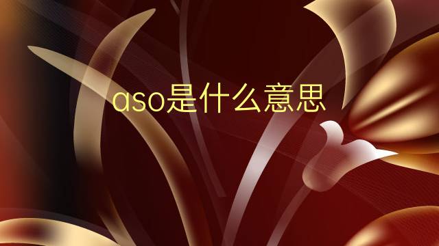 aso是什么意思 aso的翻译、读音、例句、中文解释