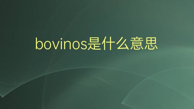 bovinos是什么意思 bovinos的翻译、读音、例句、中文解释