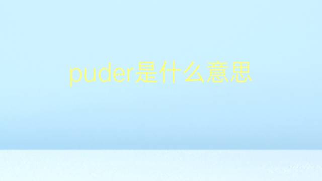 puder是什么意思 puder的翻译、读音、例句、中文解释