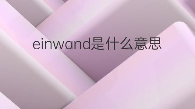 einwand是什么意思 einwand的翻译、读音、例句、中文解释