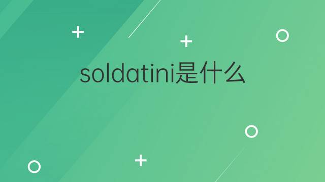 soldatini是什么意思 soldatini的翻译、读音、例句、中文解释