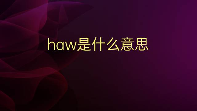 haw是什么意思 haw的翻译、读音、例句、中文解释