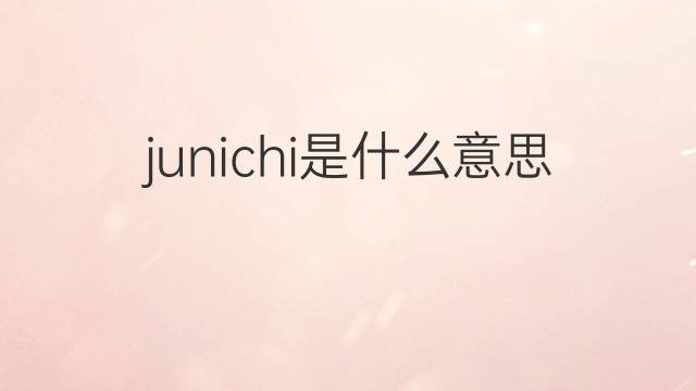 junichi是什么意思 junichi的翻译、读音、例句、中文解释