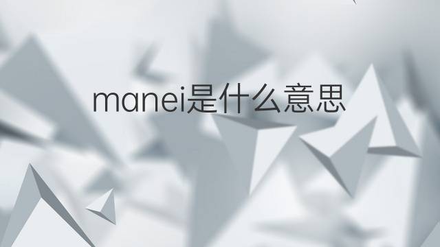 manei是什么意思 manei的翻译、读音、例句、中文解释