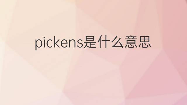 pickens是什么意思 pickens的翻译、读音、例句、中文解释