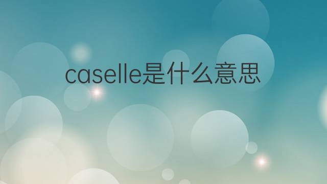 caselle是什么意思 caselle的翻译、读音、例句、中文解释