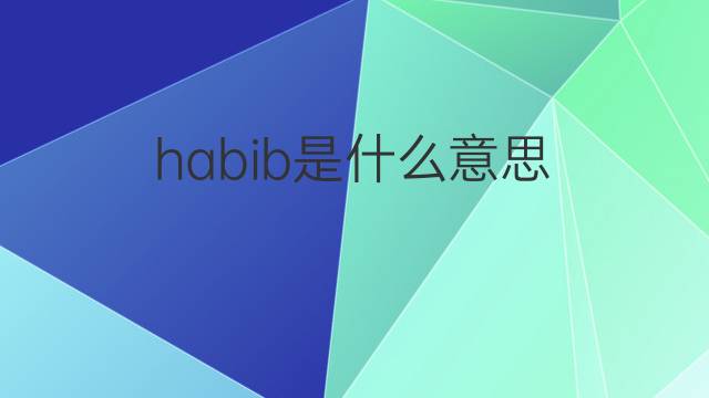 habib是什么意思 habib的翻译、读音、例句、中文解释