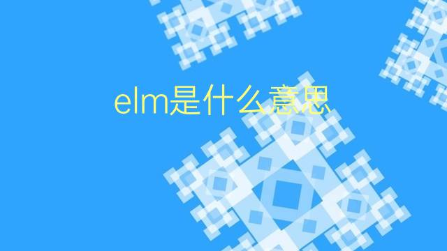 elm是什么意思 elm的翻译、读音、例句、中文解释