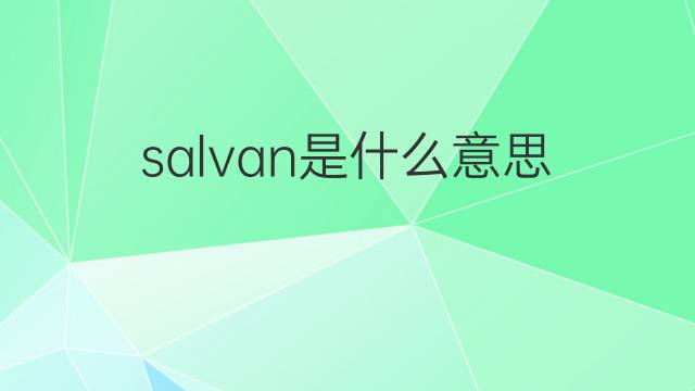 salvan是什么意思 salvan的翻译、读音、例句、中文解释