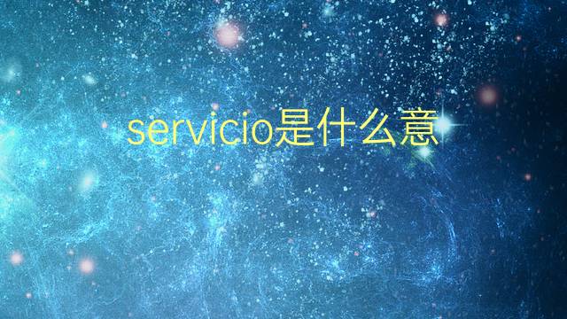 servicio是什么意思 servicio的翻译、读音、例句、中文解释