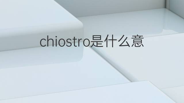 chiostro是什么意思 chiostro的翻译、读音、例句、中文解释