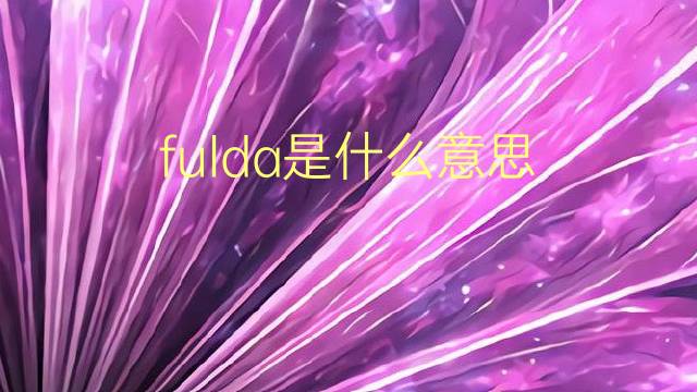 fulda是什么意思 fulda的翻译、读音、例句、中文解释