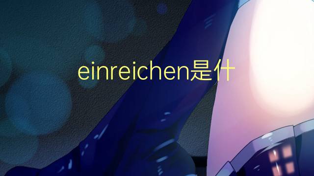 einreichen是什么意思 einreichen的翻译、读音、例句、中文解释