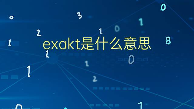 exakt是什么意思 exakt的翻译、读音、例句、中文解释