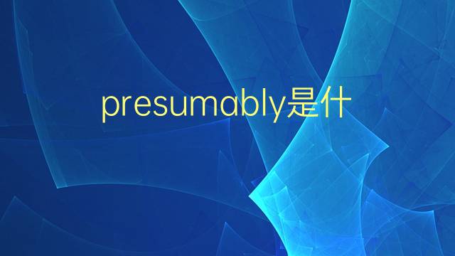 presumably是什么意思 presumably的翻译、读音、例句、中文解释