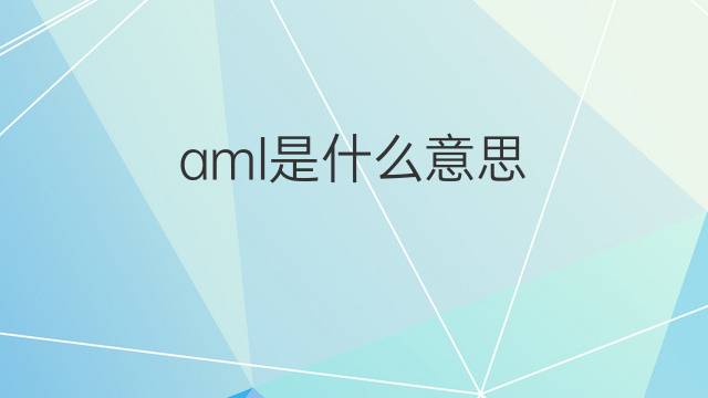 aml是什么意思 aml的翻译、读音、例句、中文解释