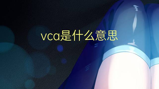 vca是什么意思 英文名vca的翻译、发音、来源