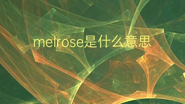 melrose是什么意思 melrose的翻译、读音、例句、中文解释