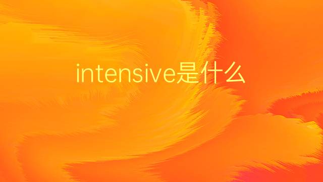 intensive是什么意思 intensive的翻译、读音、例句、中文解释