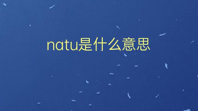 natu是什么意思 natu的翻译、读音、例句、中文解释