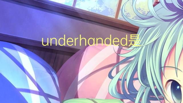 underhanded是什么意思 underhanded的翻译、读音、例句、中文解释