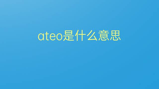 ateo是什么意思 ateo的翻译、读音、例句、中文解释