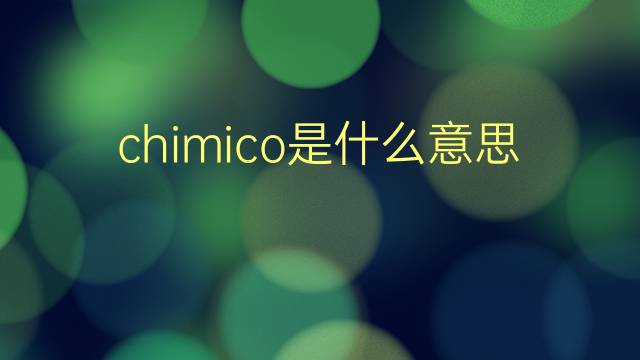 chimico是什么意思 chimico的翻译、读音、例句、中文解释