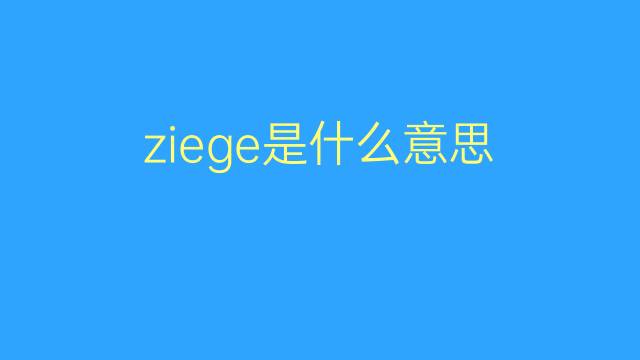 ziege是什么意思 ziege的翻译、读音、例句、中文解释