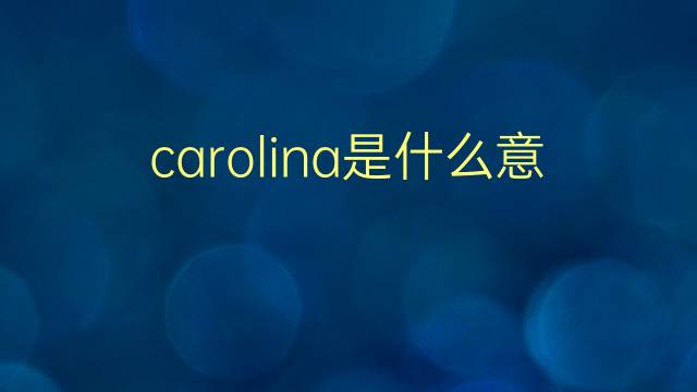 carolina是什么意思 carolina的翻译、读音、例句、中文解释