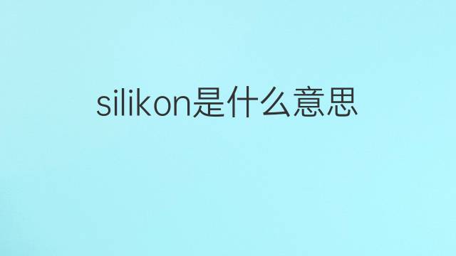 silikon是什么意思 silikon的翻译、读音、例句、中文解释